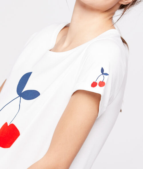 Camiseta de algodón cereza crudo.
