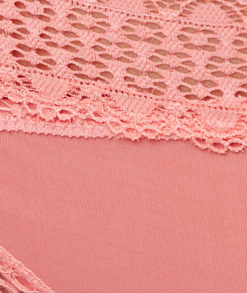 Braguita de microfibra y encaje rosa.