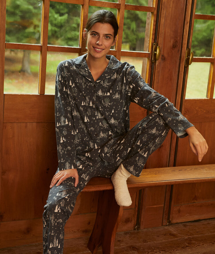 Pantalón estampado azul.