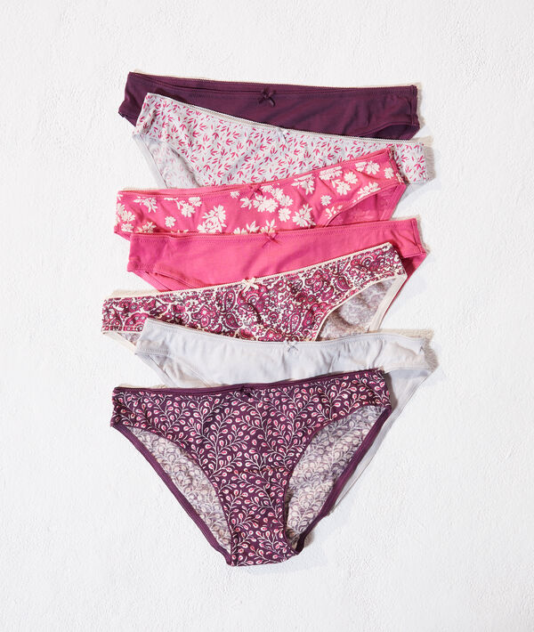 Lote de 7 braguitas estampadas Lote de 7 braguitas estampadas;${refinementColor}