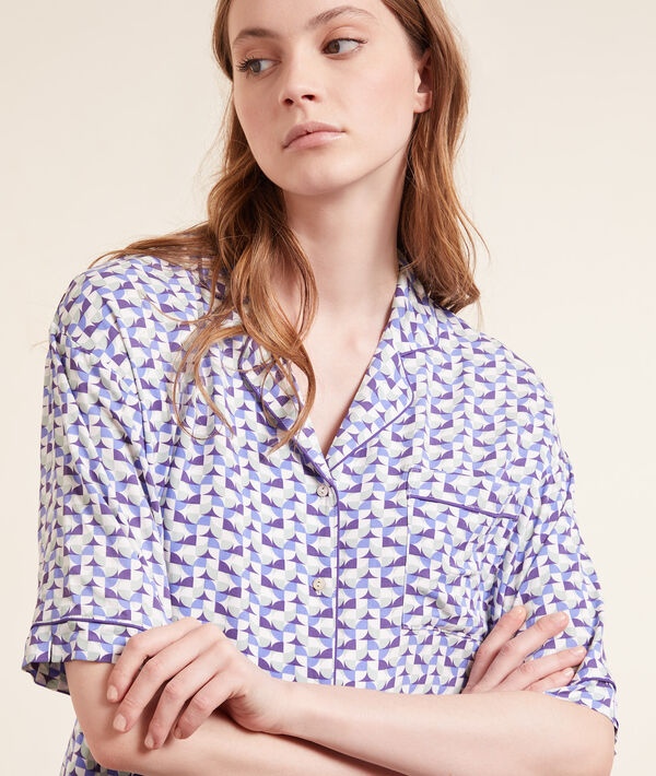 Camisa pijama estampado geométrico Camisa pijama estampado geométrico;${refinementColor}