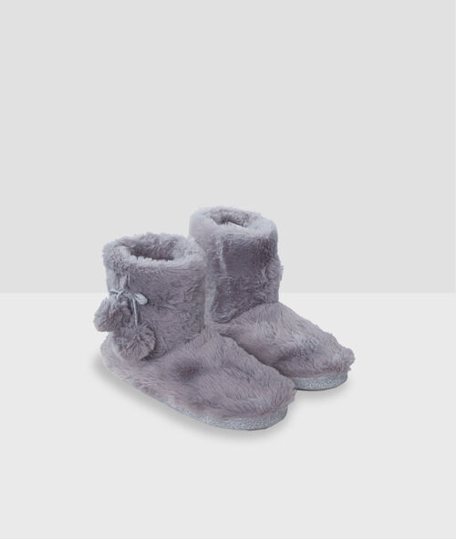 Zapatillas tipo botines tejido peluche Zapatillas tipo botines tejido peluche