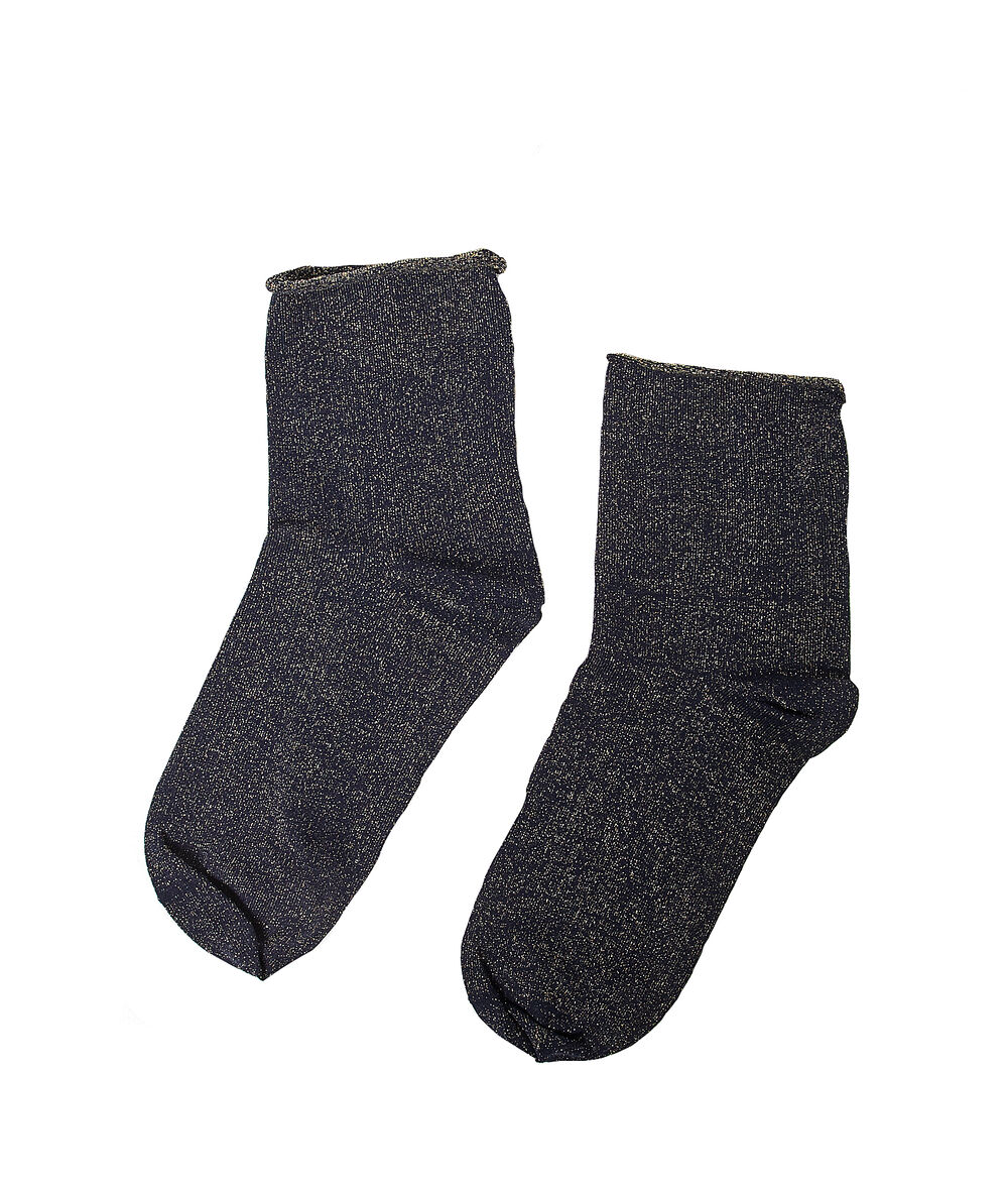 Calcetines fibras metalizadas azul nuit.