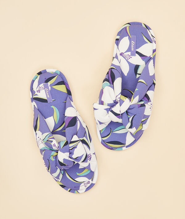 Zapatillas tipo chancla, estampado tropical Zapatillas tipo chancla, estampado tropical;${refinementColor}