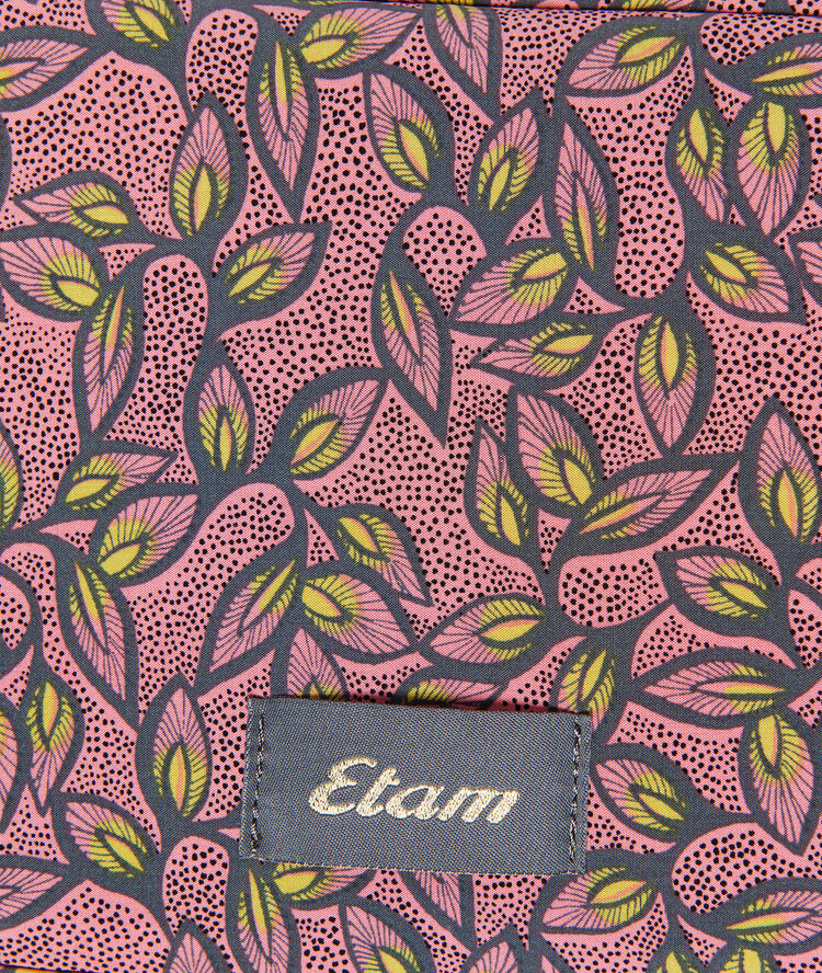 Neceser estampado hojas multicolor.
