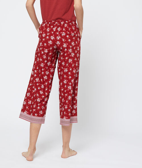 Pantalón capri estampado bajo holgado Pantalón capri estampado bajo holgado