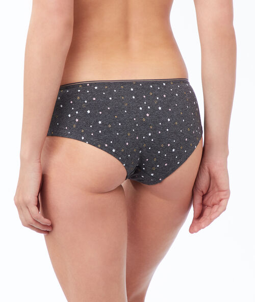 Culote de algodón estampado estrellas antracita.