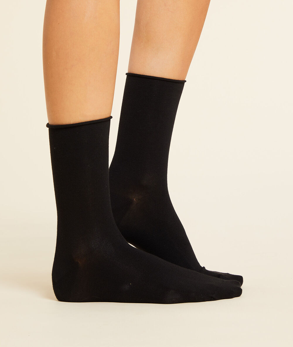 2 pares de calcetines de algodón bio negro.