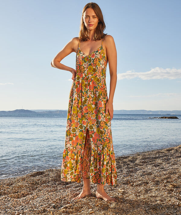 Vestido largo estampado floral Vestido largo estampado floral;${refinementColor}