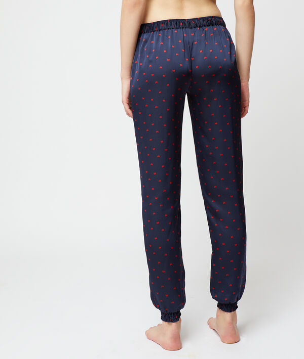 Pantalón de satén, estampado de lunares Pantalón de satén, estampado de lunares;${refinementColor}