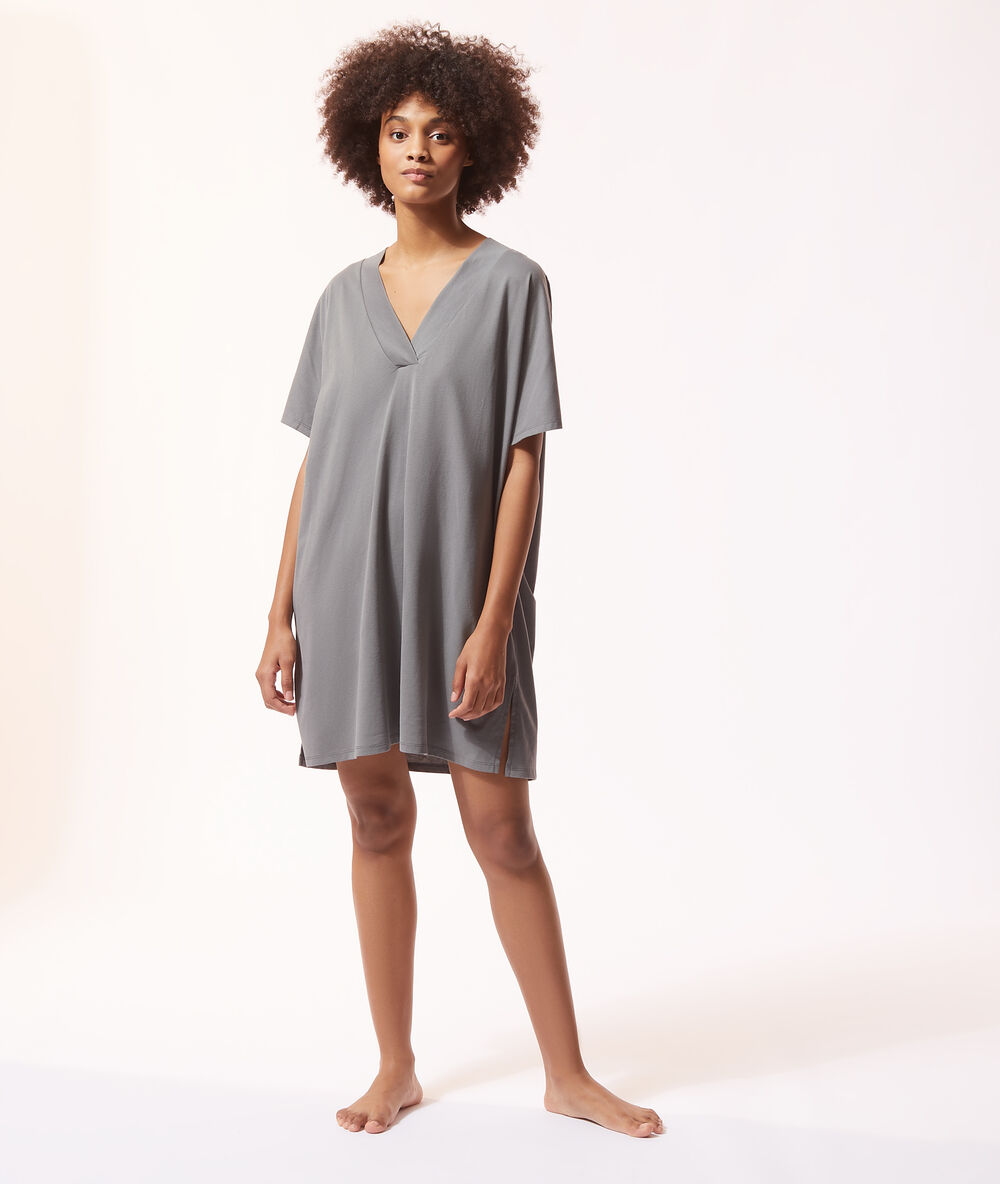 Camisón corto escote en v c.kaki.