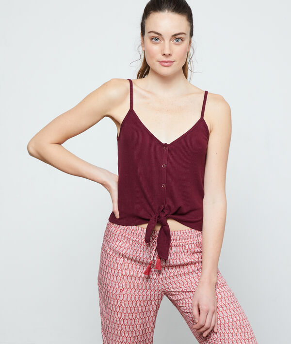 Top con lazada canalé Top con lazada canalé;${refinementColor}
