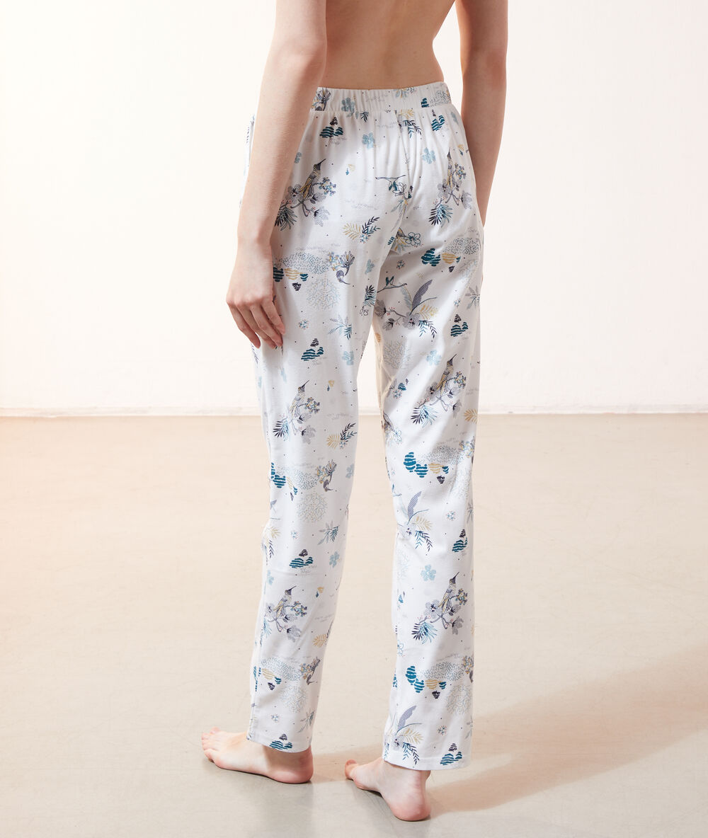 Pantalón pijama estampado crudo.
