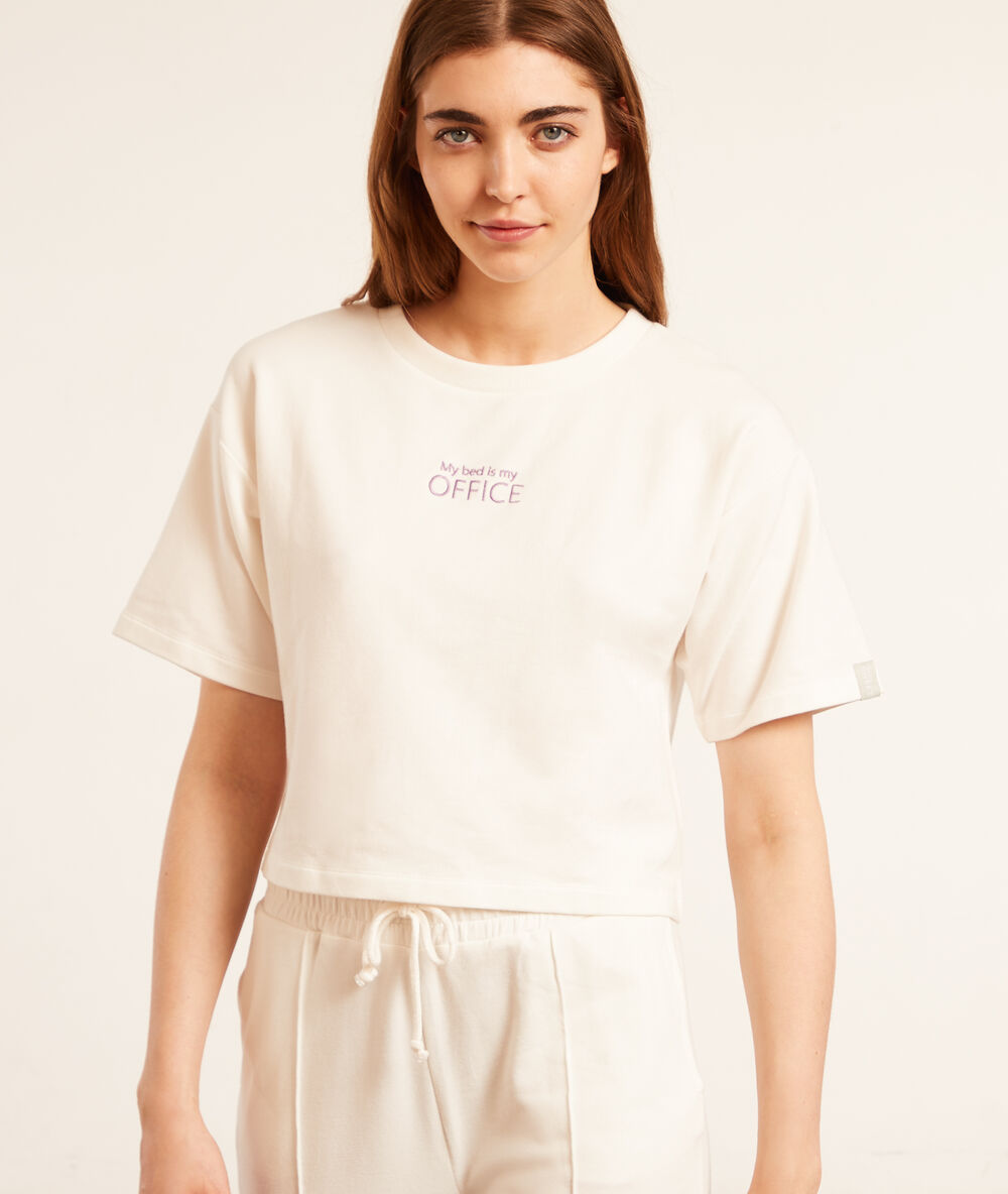 Camiseta manga corta blanco.