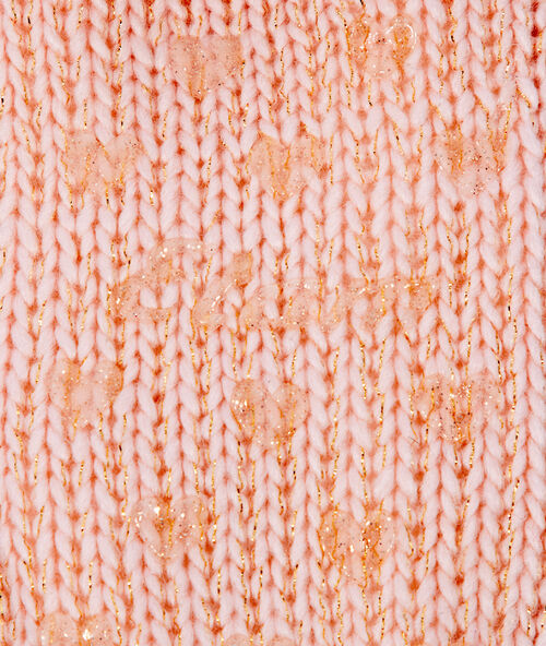 Calcetines punto tricotado forro interior rosa.