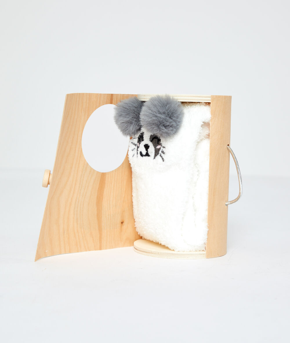 Calcetines panda blanco.