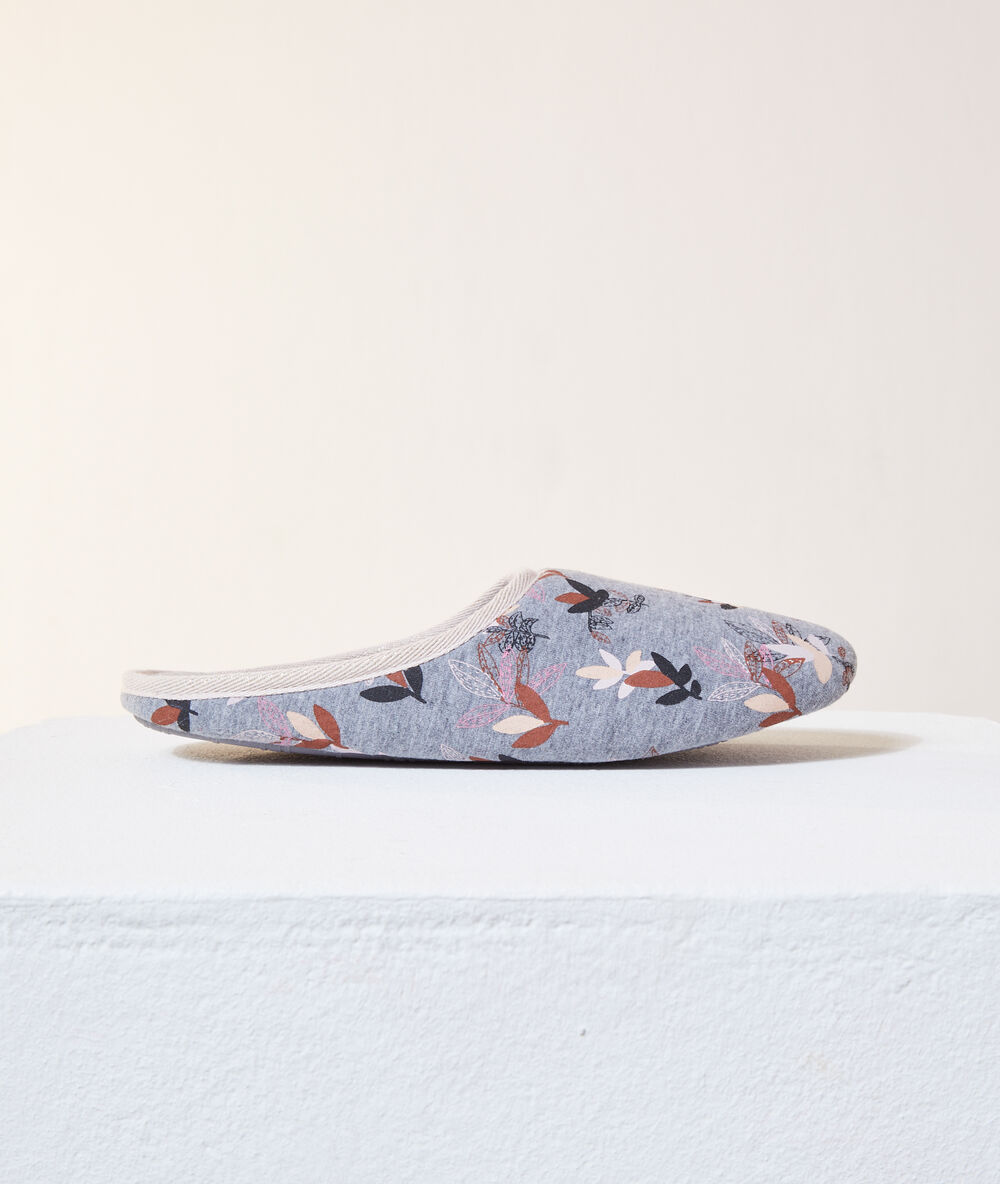 Zapatillas destalonadas estampadas c.gris.