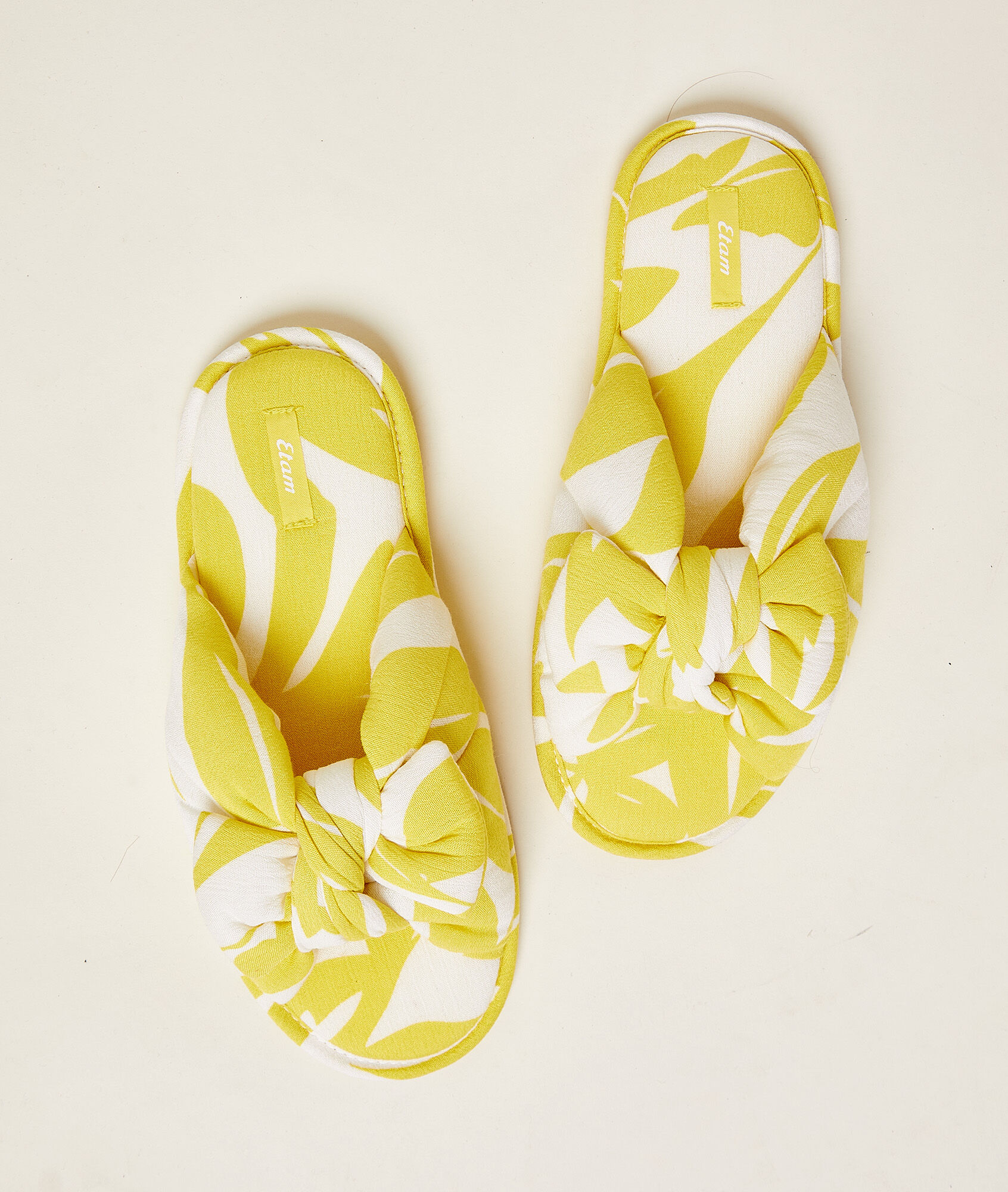 Zapatillas tipo chancla con lazos - JAD - JAUNE VIF - ETAM