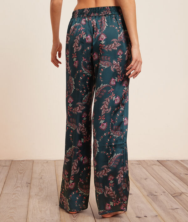 Pantalón de satén estampado Pantalón de satén estampado;${refinementColor}