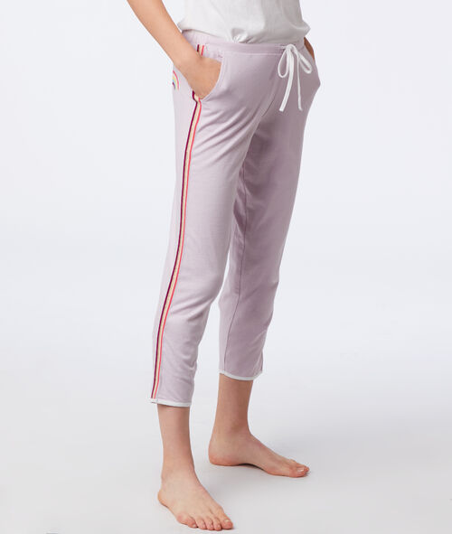 Pantalón capri franjas contrastadas Pantalón capri franjas contrastadas