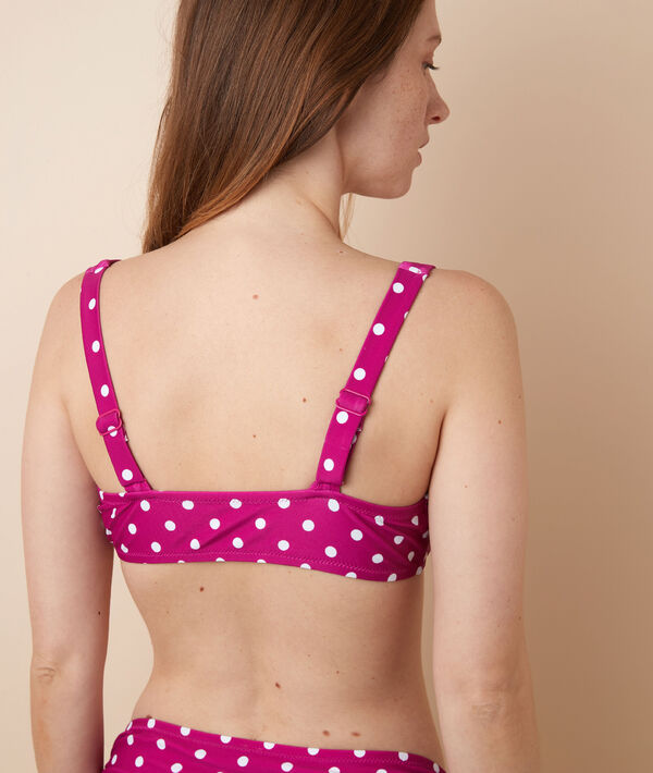 Top bikini estampado de lunares, copas extraíbles Top bikini estampado de lunares, copas extraíbles;${refinementColor}