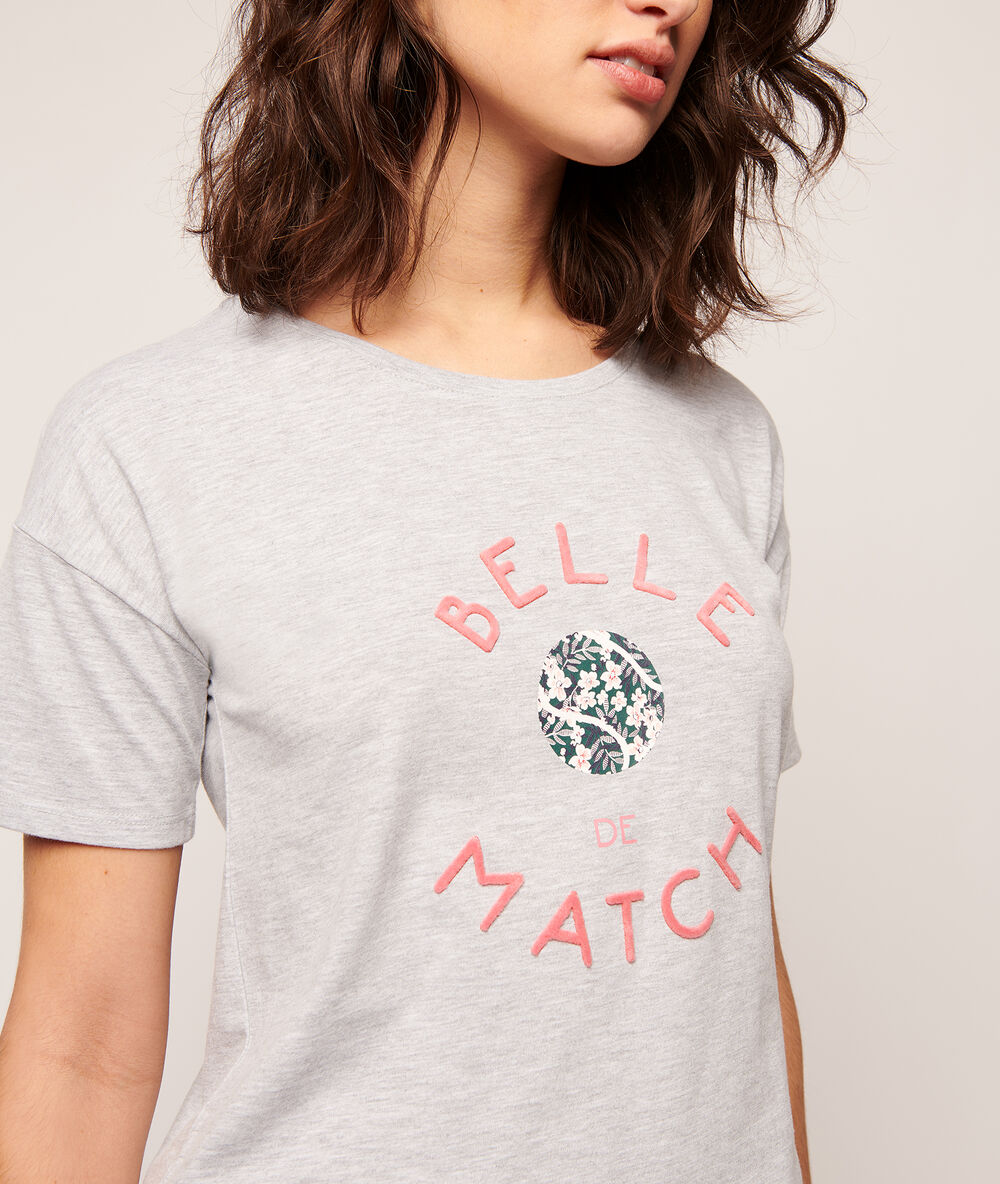 Camiseta manga corta 'belle de match' c.gris.