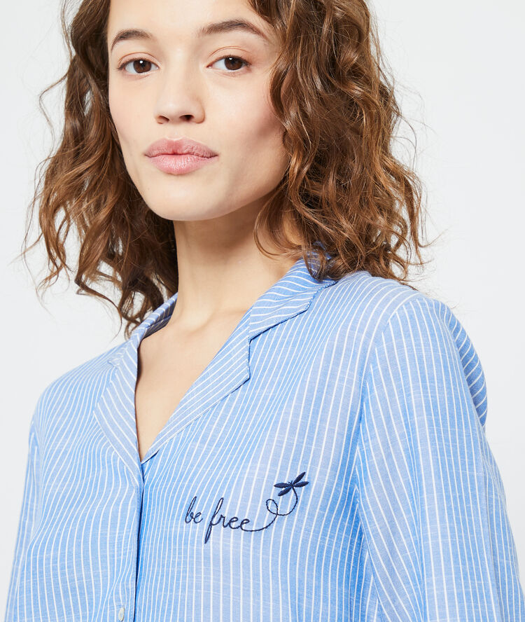 Camisa pijama 'be free' azul.