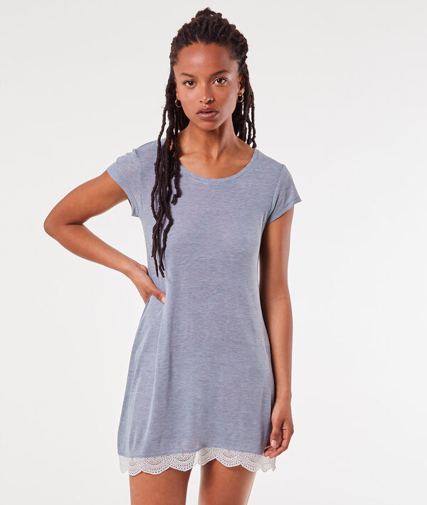 Camisón de viscosa, motivos de encaje Camisón de viscosa, motivos de encaje;${refinementColor}