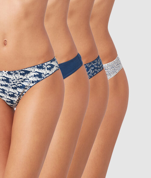 Lote de 4 tangas de algodón estampados Lote de 4 tangas de algodón estampados