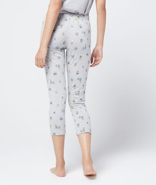 Pantalón capri estampado algodón orgánico Pantalón capri estampado algodón orgánico