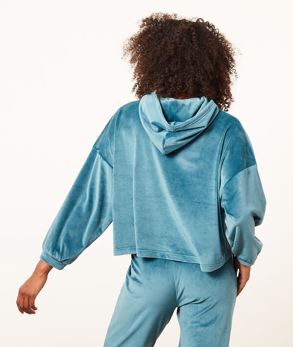 Sudadera con capucha de terciopelo Sudadera con capucha de terciopelo;${refinementColor}