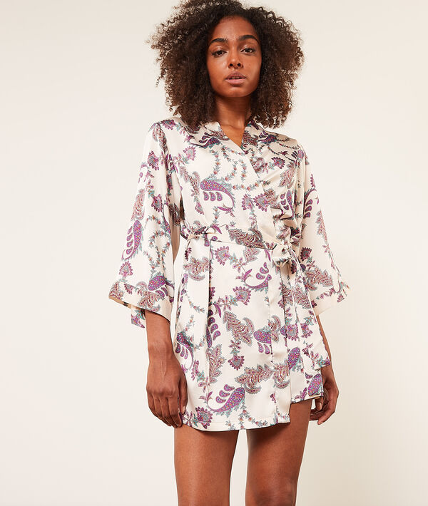 Bata tipo kimono estampada Bata tipo kimono estampada;${refinementColor}