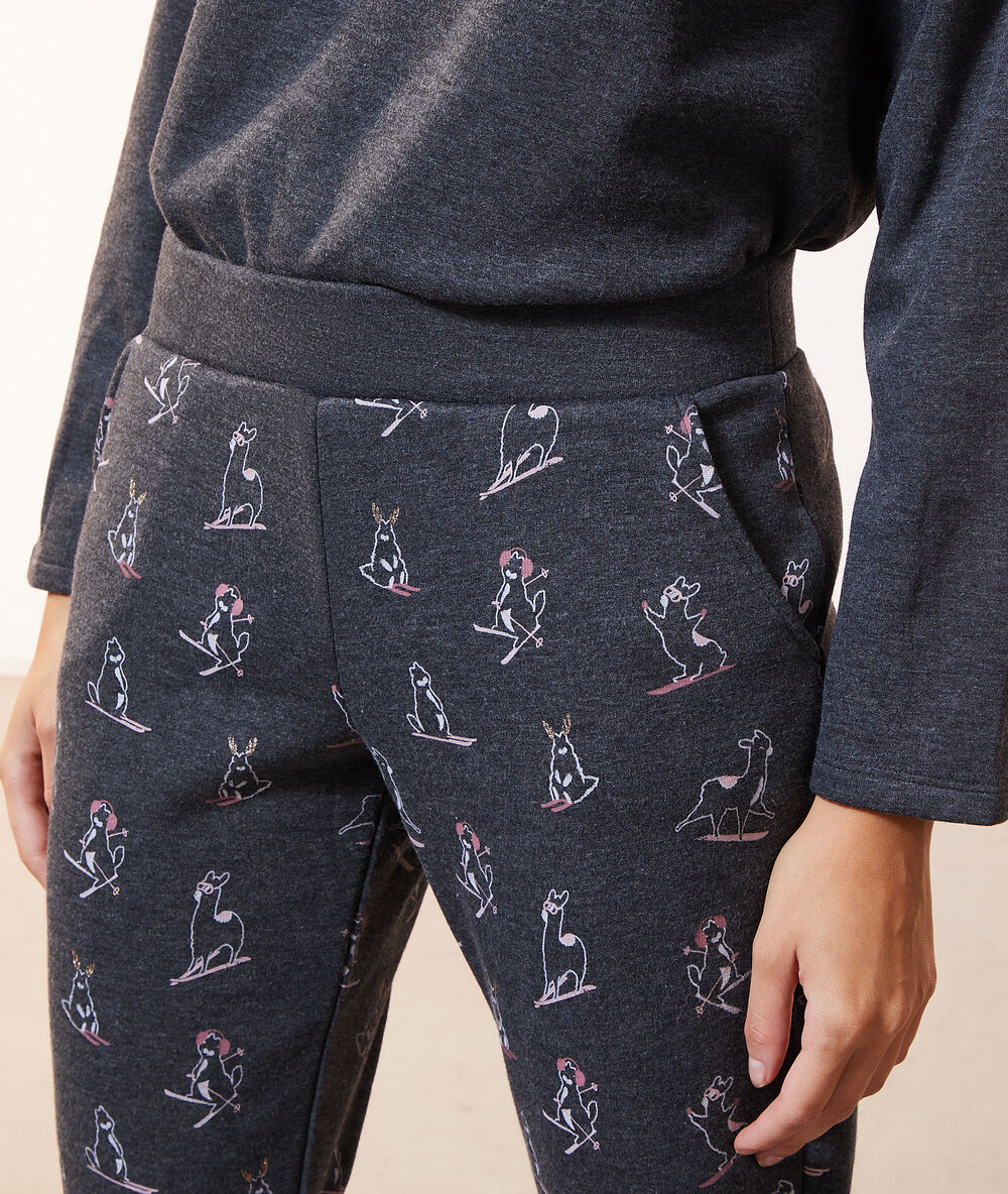 Pantalón estampado antracita.