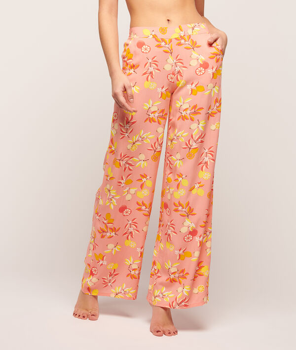 Pantalón recto estampado floral Pantalón recto estampado floral;${refinementColor}