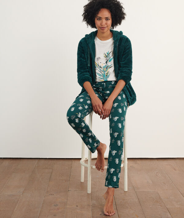 Pijama 3 piezas estampado, chaqueta forro polar Pijama 3 piezas estampado, chaqueta forro polar;${refinementColor}