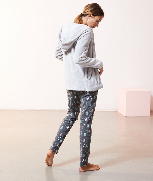 Pyjama 3 pièces imprimé, veste polaire Pyjama 3 pièces imprimé, veste polaire;${refinementColor}