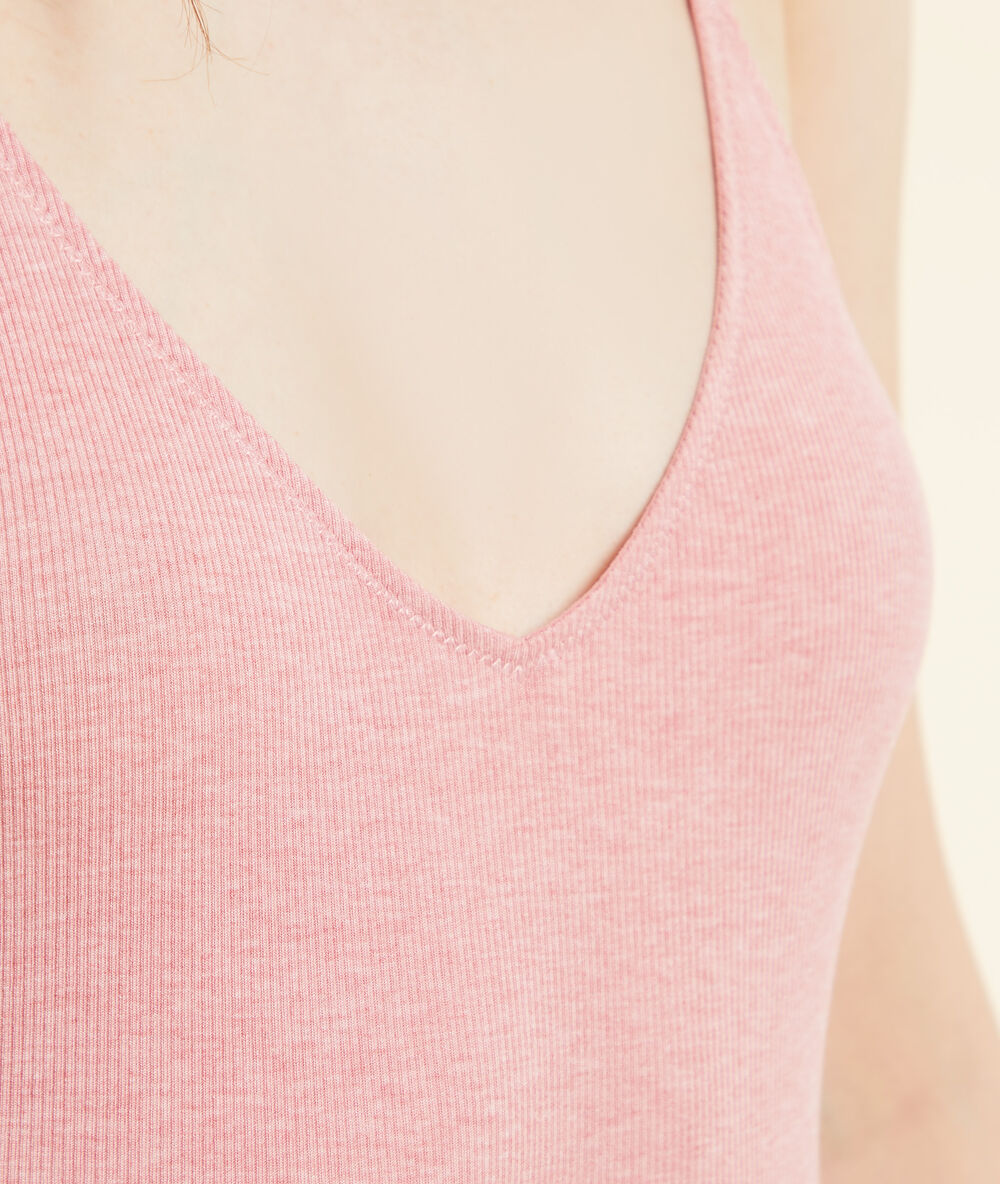 Body tejido canalé rosa.
