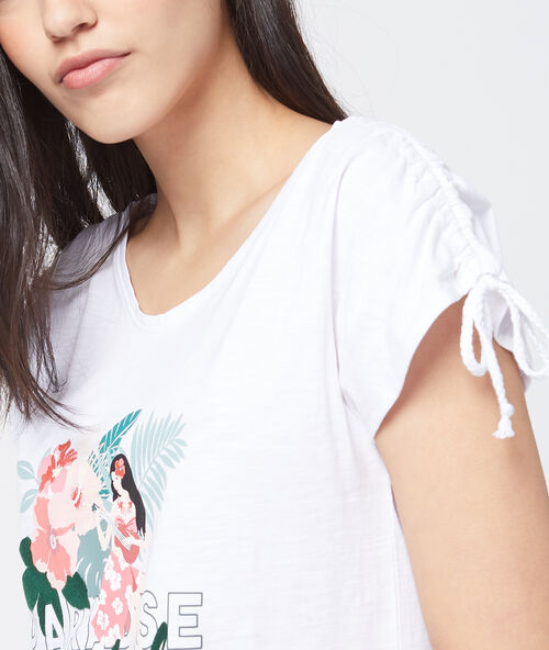Camiseta estampada crudo.