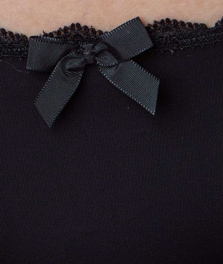 Braguita brasileña de encaje y microfibra negro.