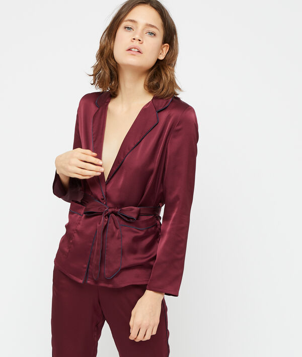 Camisa pijama de satén Camisa pijama de satén;${refinementColor}