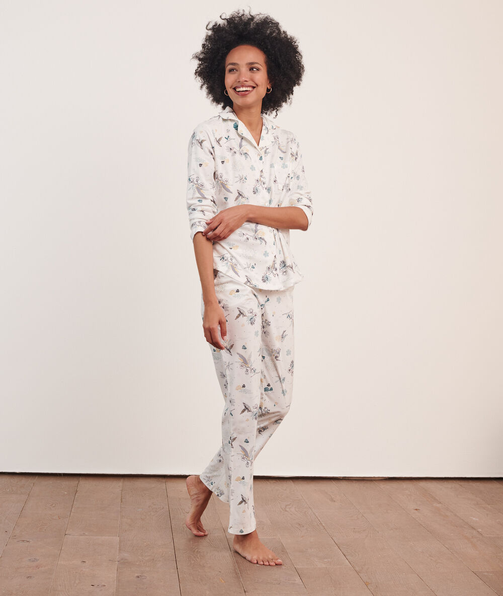 Camisa pijama estampada crudo.