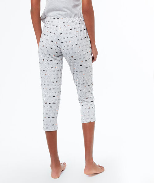 Pantalón pirata estampado gatos c.gris.