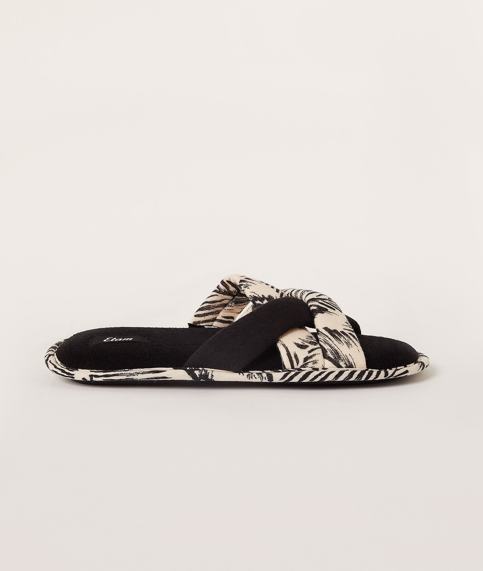 Zapatillas tipo chancla, tiras cruzadas - SAMBRE - IMP FD NOIR - ETAM