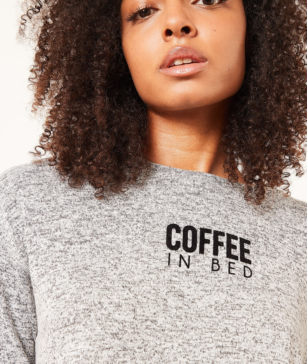 Camiseta manga 3/4 'coffee in bed' c.gris.