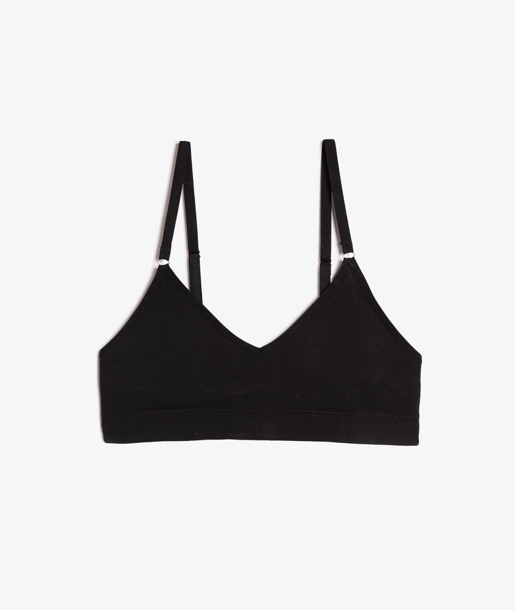 Top sin costuras, espumas extraíbles negro.