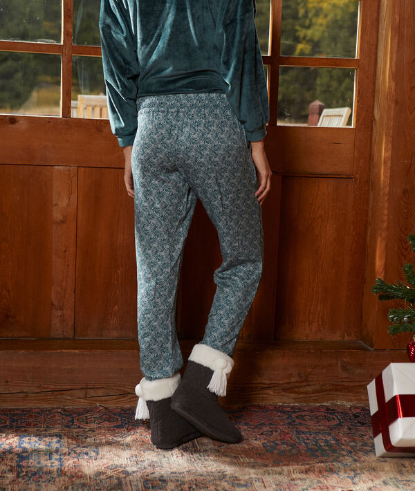 Pantalón estampado de hojas Pantalón estampado de hojas