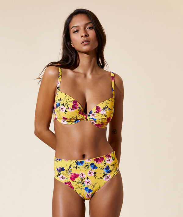 Sujetador bikini con foam, estampado floral. Copa D Sujetador bikini con foam, estampado floral. Copa D;${refinementColor}