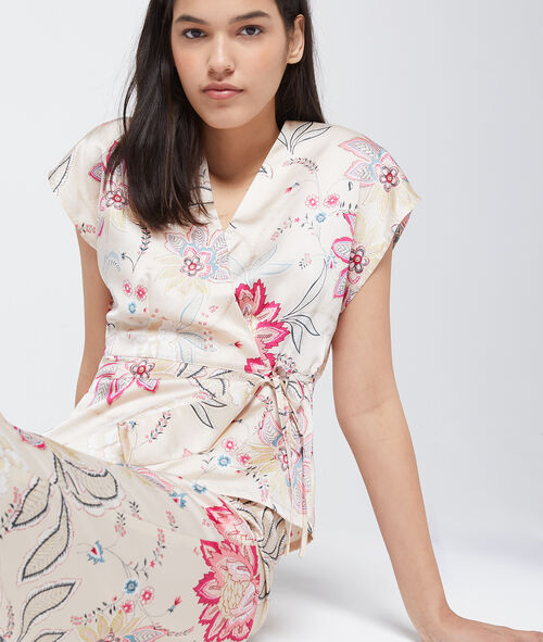 Top escote cruzado estampado floral Top escote cruzado estampado floral