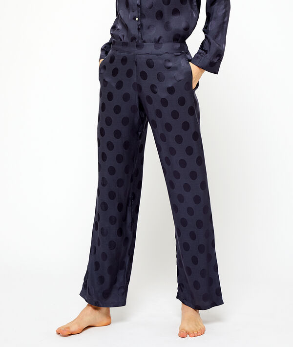 Pantalón satén estampado de lunares Pantalón satén estampado de lunares;${refinementColor}
