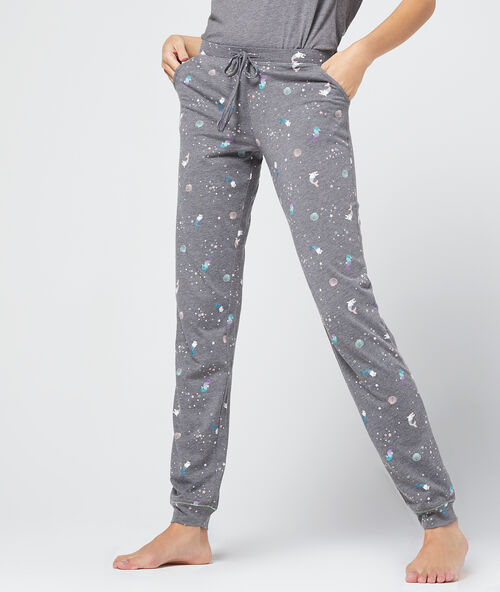 Pantalón estampado fauna marina c.gris.